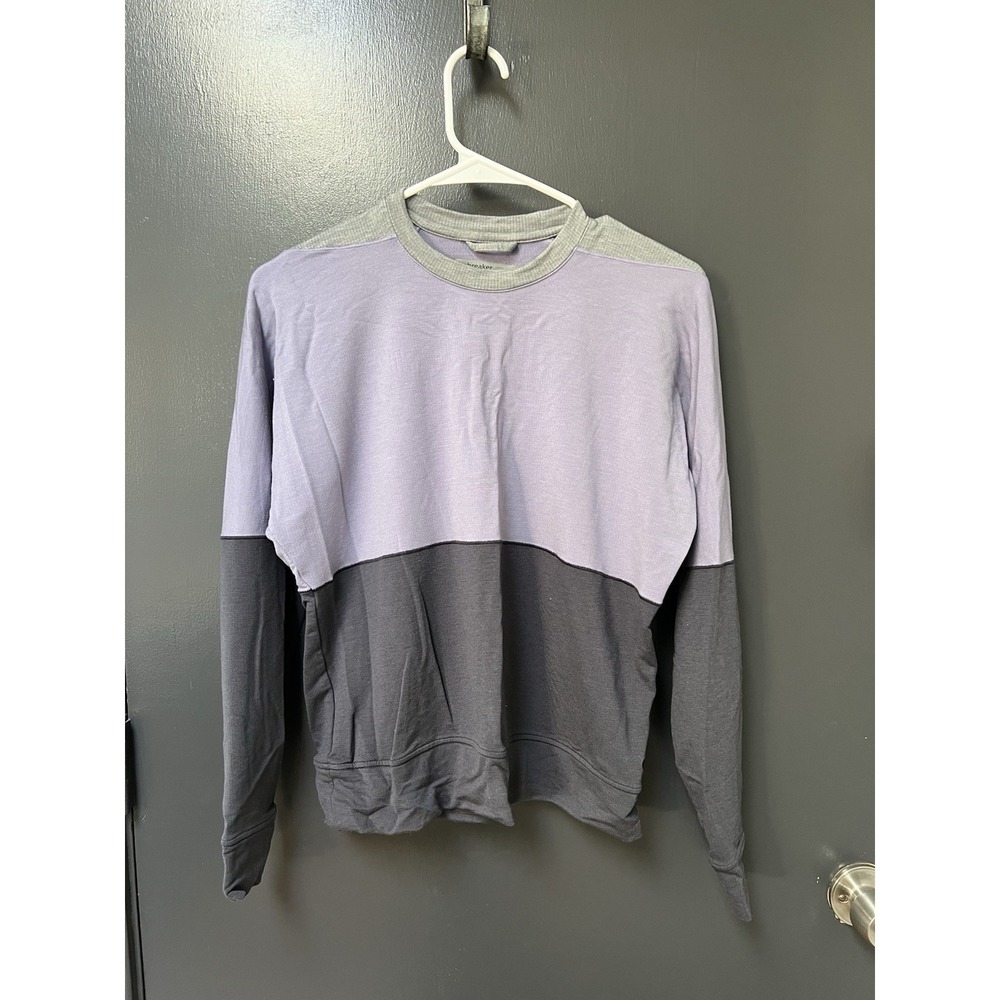 ICEBREAKER COOL LITE purple stripe merino long sleeve top Sz XS womens